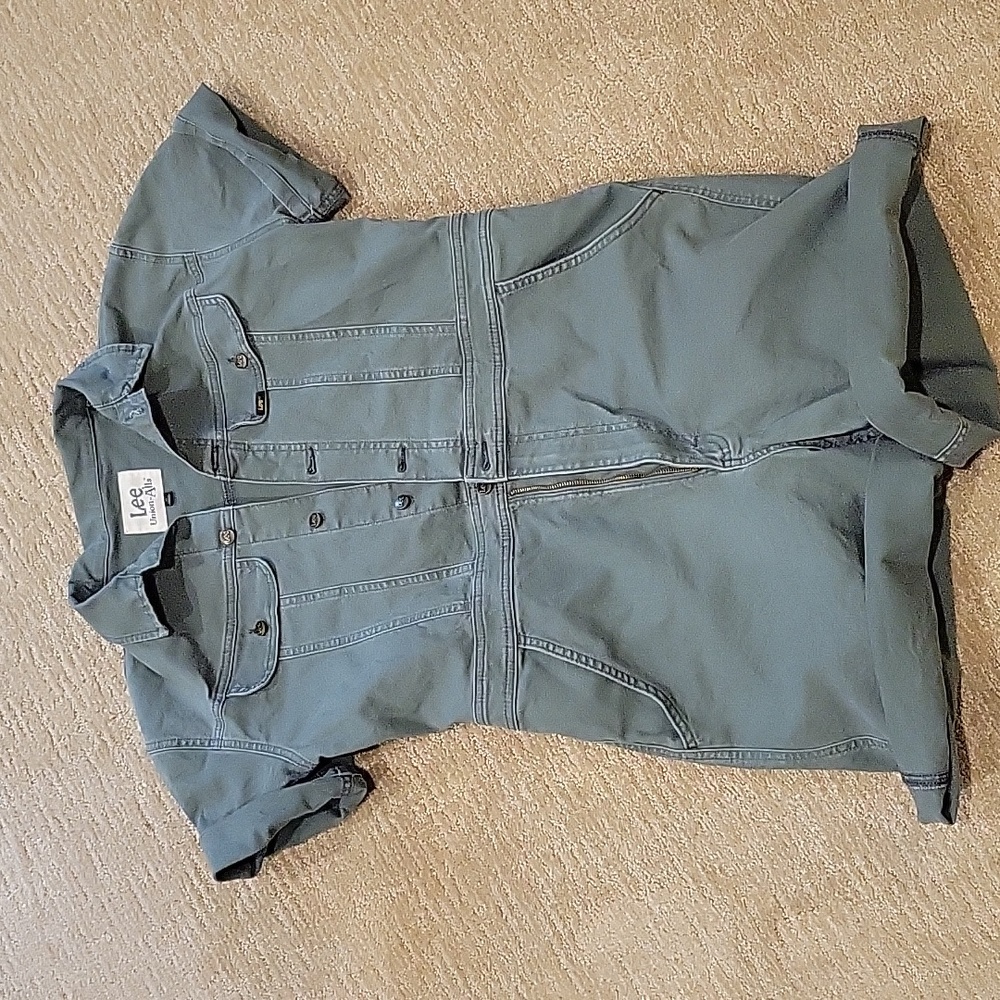 Lee Vintage modern green utility /jumpsuit size M, Green Denim - Picture 12 of 16